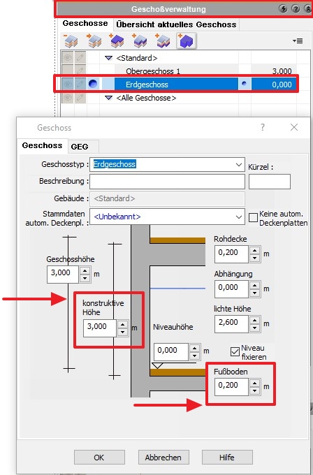 Screenshot Höhe Fensterelement