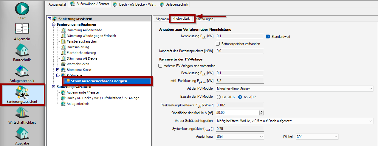 Kennwerte PV-Anlage